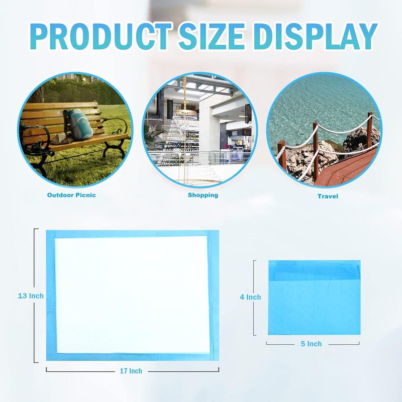 Timoo 100 قطعة من وسادات التغيير القابلة للاستخدام لمرة واحدة، مانعة للتسرب، لحماية السرير والطاولة للأطفال والحيوانات الأليفة، قماش غير منسوج ناعم، 17 بوصة × 13 بوصة - Image 5