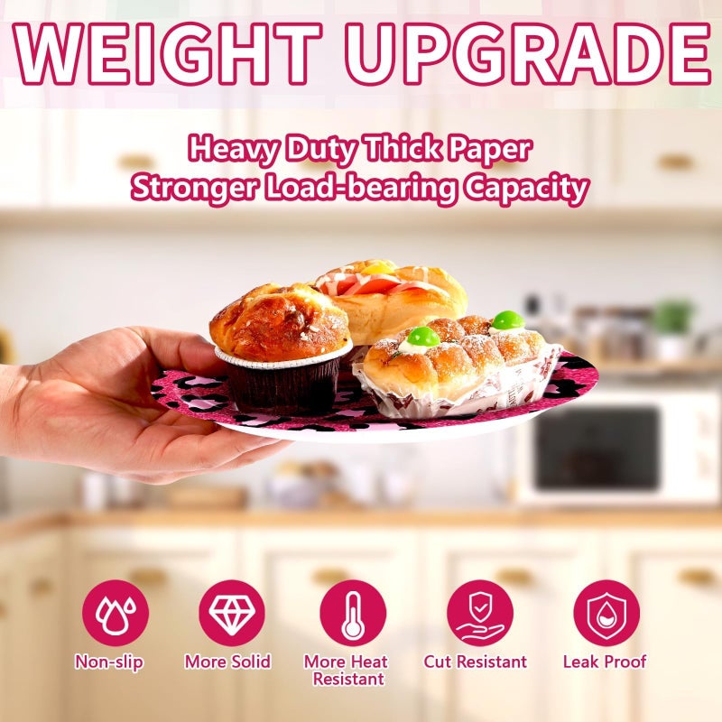Greencian 60Pcs Trashy Y2k Decor Hot Pink and Black Plates 9" Early 2000s Dessert Cake Platters Disposable 2000s Paper Tableware Sets for Teen Girls Y2k Birthday Bachelorette Wedding Party Supplies - Image 5