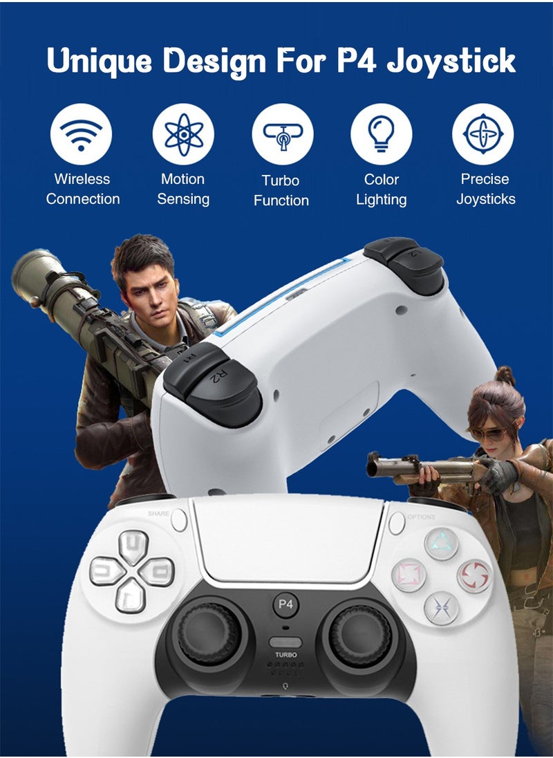 ليوكور - وحدة تحكم ألعاب لاسلكية لجهاز PS4، حس جسدي بستة محاور، اهتزاز، بلوتوث، بطارية 600 مللي أمبير، متوافقة مع P4، الكمبيوتر الشخصي، أندرويد - Image 1