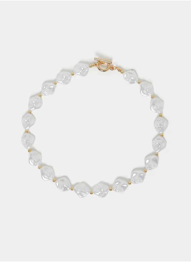 Styli Faux Pearl Beaded Necklace