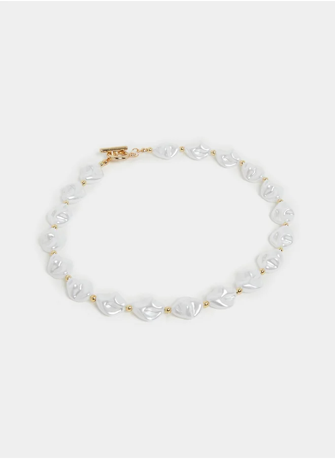 Styli Faux Pearl Beaded Necklace
