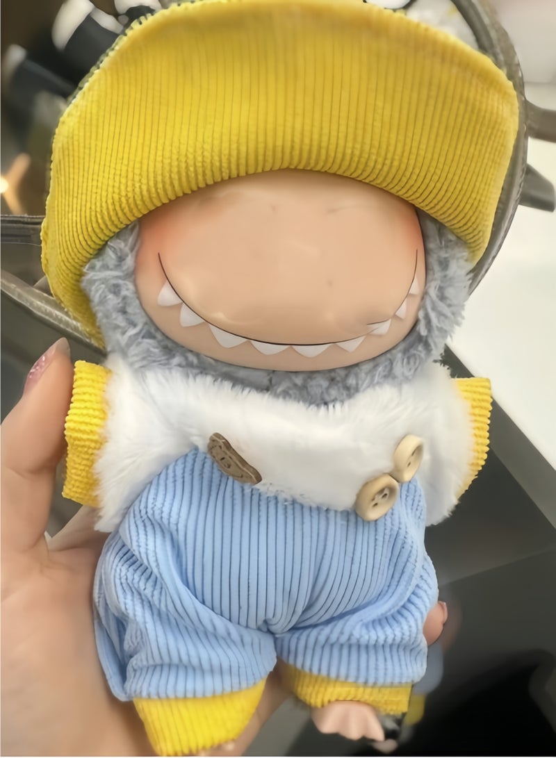 17cm Clothes Set for Doll,Handcrafted Dress up Unique Overalls Set & Style Hat Cute Clothes for 17cm Doll Accessories Suit,Cute Clothes for Doll Not Included  - Image 5
