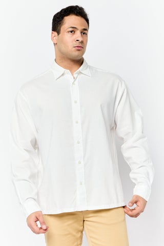 Men Regular Fit Solid Long Sleeve Casual Shirt, White - pzsku/Z2E3B8661879A2CE87385Z/45/1749305732/9eddde4d-1de2-4e68-b2cc-735097949a03