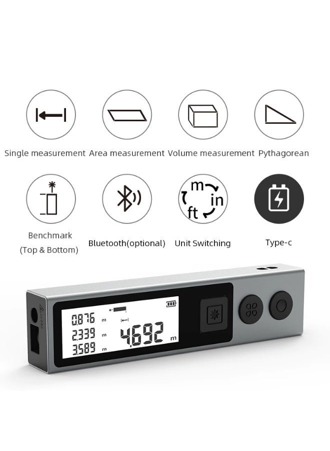 MILESEEY M120 PRO Bluetooth Laser Distance Meter 40M High Precision Digital Laser Rangefinder with LCD Display, Rechargeable Type-C Measuring Tool for Construction, Interior Design, Home Renovation, Engineering and Property Measurement - Image 2