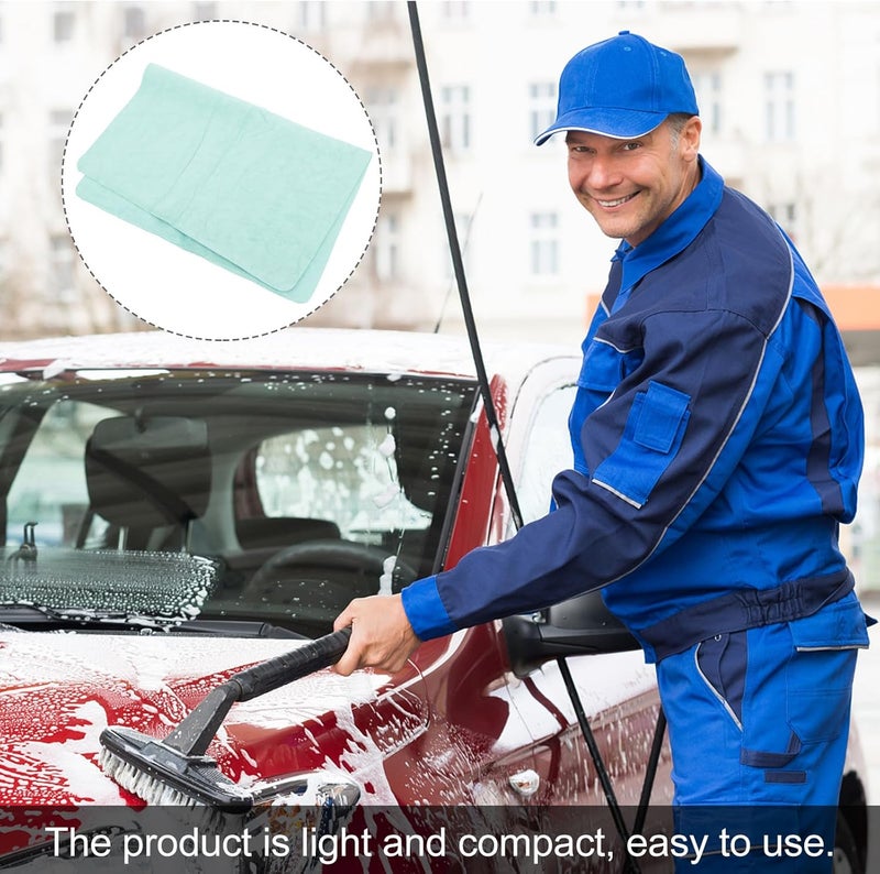 Yardwe Extra Large Car Washing Towel Green Synthetic Chamois Cloth for Cars Suitable for Vehicle Cleaning and Detailing - Image 4