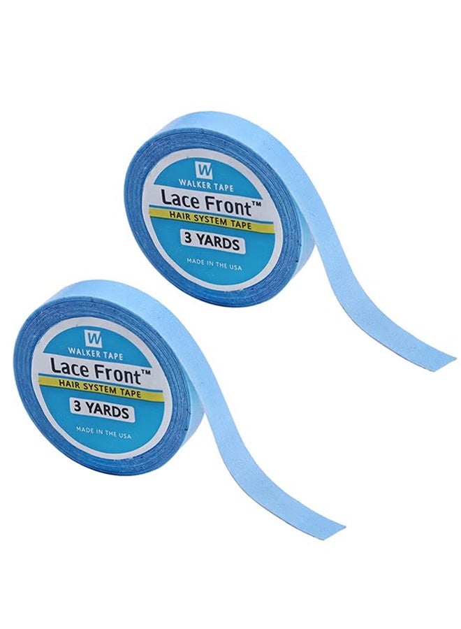 والكر تايب شريط نظام الشعر الأمامي ذو قطعتين 2 × 3 ياردة، شريط مستعار ثابت مقاوم للماء، شريط دعم أزرق - Image 1