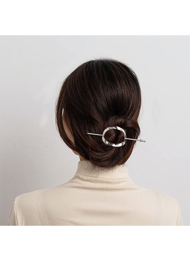 Depend - 2 Pieces Bun Cuffs Gold Hair Stick Vintage Bun, Elegant Hairpin Top Clip Hairpin Women Hair Accessories, Round Hairpin Metal Bun Cage for Girls Ladies (Gold + Silver) - Image 1