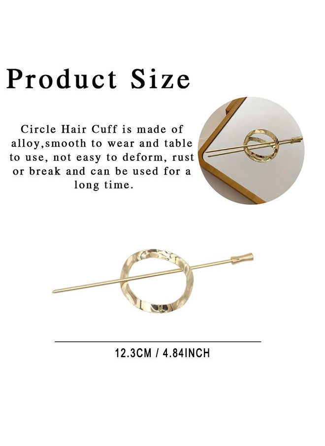 Depend - 2 Pieces Bun Cuffs Gold Hair Stick Vintage Bun, Elegant Hairpin Top Clip Hairpin Women Hair Accessories, Round Hairpin Metal Bun Cage for Girls Ladies (Gold + Silver) - Image 1
