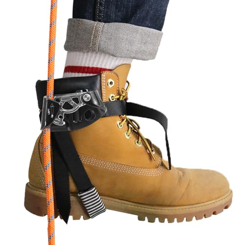 NewDoar Left Foot Ascender Riser Rock Climbing Tree Arborist Mountaineering Rappelling Quick Step Equipment CE Certified Climbing Device for 8~13MM Rope(Left Black) - Image 1