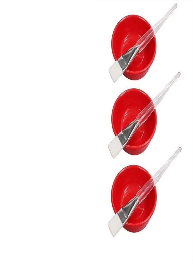Beauty Tool Facial Bowl/Diy Facial Face Mask/Medium size Facial Mixing Bowl With Brush Set/Bowl for Salon and Parlor Use/Bleach - Face Mask Mixing Tool/Random Color (Pack of 3) - Image 1