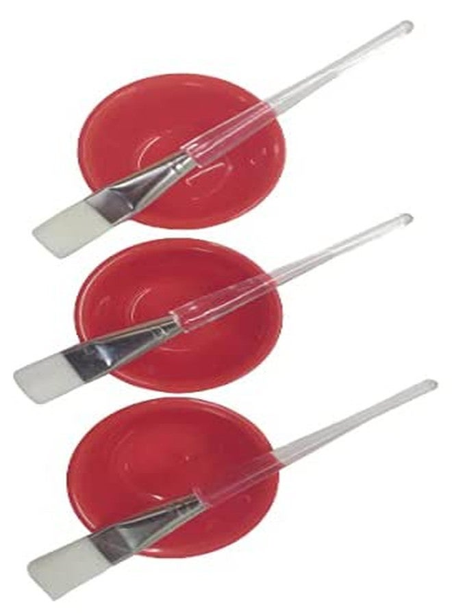 Beauty Tool Facial Bowl/Diy Facial Face Mask/Medium size Facial Mixing Bowl With Brush Set/Bowl for Salon and Parlor Use/Bleach - Face Mask Mixing Tool/Random Color (Pack of 3) - Image 2