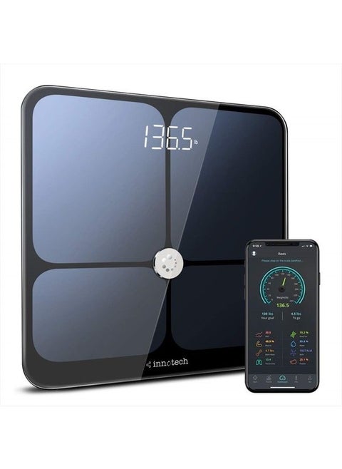Smart Bluetooth Body Fat Scale Digital Weight Scales Body Composition BMI Analyzer with Free APP (Please Download The Latest Version), Compatible with Fitbit, Apple Health & Google Fit
