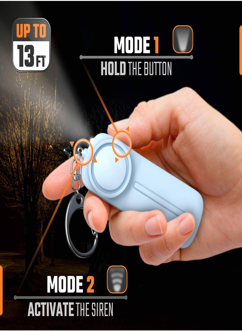 Excefore - Personal Alarm Personal Safety Panic Alarm Keychain Emergency Self Defence 130 dB Loud Siren Protection Device with LED Light Simple Operation Reusable for Women Kids Elders - Image 1