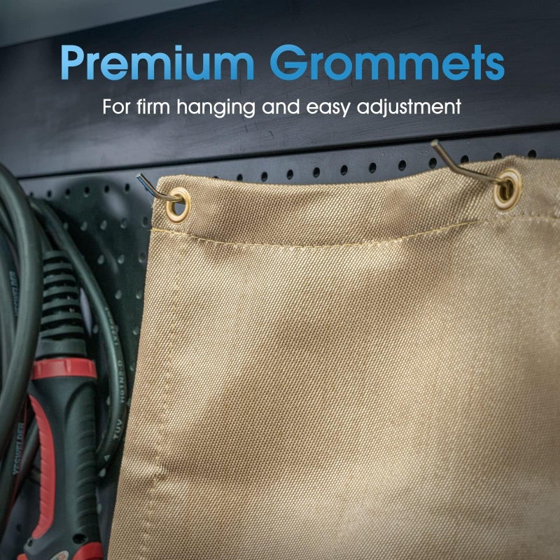 Heavy Duty Fiberglass Welding Blanket?100×80cm Fireproof Insulation Blanket?1/3”(8mm) Thickened Weld Cover with Grommets?Thermal Resistant Insulation - Image 4