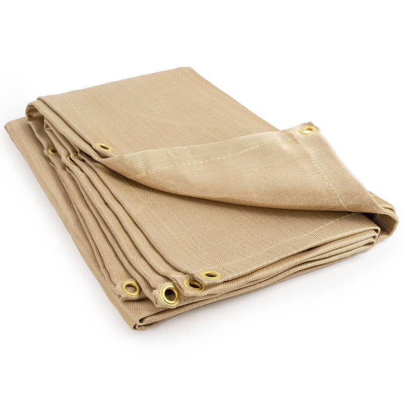 Heavy Duty Fiberglass Welding Blanket?100×80cm Fireproof Insulation Blanket?1/3”(8mm) Thickened Weld Cover with Grommets?Thermal Resistant Insulation - Image 1