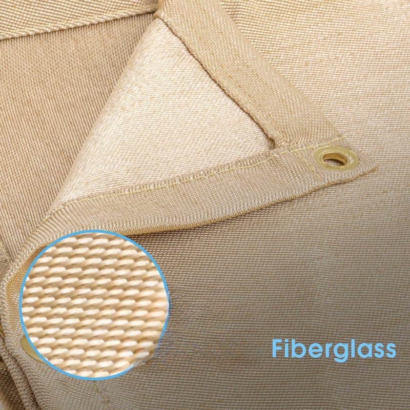 Heavy Duty Fiberglass Welding Blanket?100×80cm Fireproof Insulation Blanket?1/3”(8mm) Thickened Weld Cover with Grommets?Thermal Resistant Insulation - Image 2