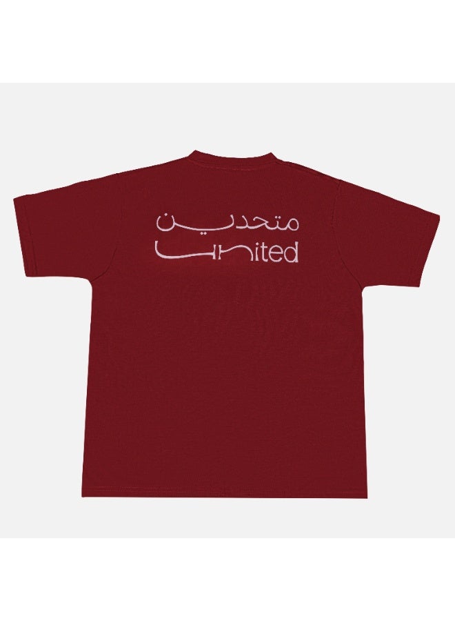 Eid Al Etihad United x Mansour- UAE Map- Maroon- Tshirt - Image 2