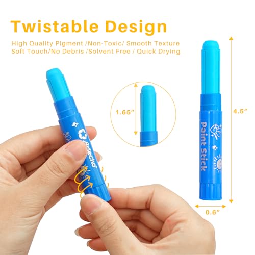 Artecho Tempera Paint Sticks, 36 Colors Washable Paint Sticks Including 12 Vibrant Colors, 12 Pastel Colors, 6 Neon Colors and 6 Metallic Colors - Image 3