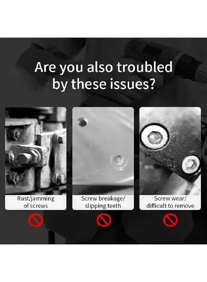 Professional Screw Extractor Kit Heavy Duty Rust Removal Tool Silvery Gift For Mechanics - Image 4