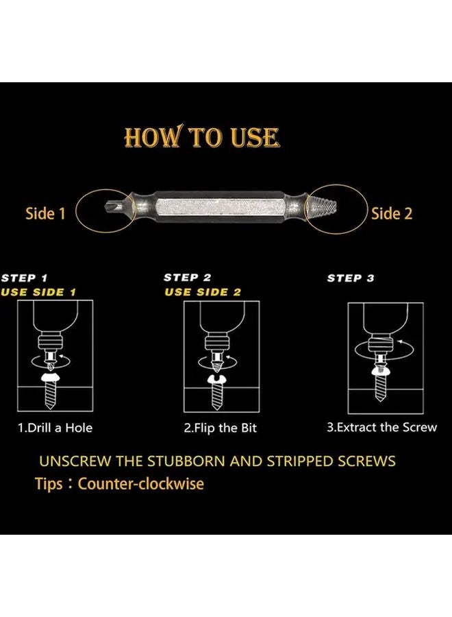 Professional Screw Extractor Kit Heavy Duty Rust Removal Tool Silvery Gift For Mechanics - Image 5