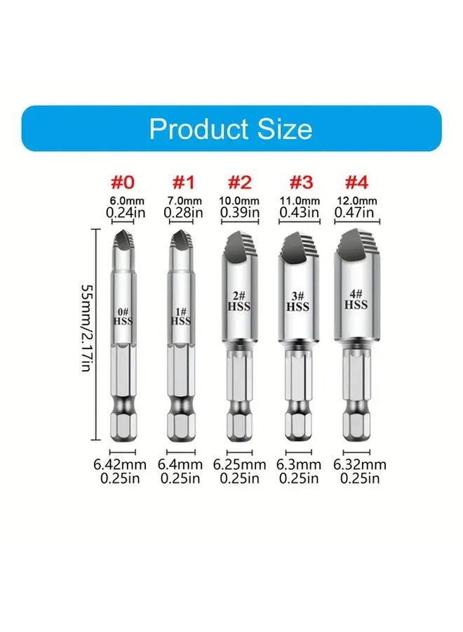 Professional Screw Extractor Kit Heavy Duty Rust Removal Tool Silvery Gift For Mechanics - Image 3