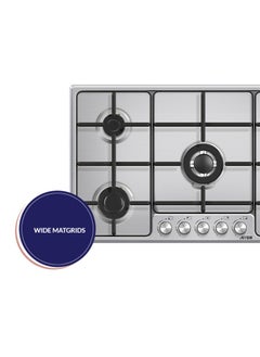 Arrow 90 cm Built-In Gas Hob | 5 Gas Burners with Euro Pool Type & SABAF Burners | Front Knobs | Safety Device | Wide Cast Iron Grids | Inox Panel | Model Name: RO-90BHGK  - Image 5