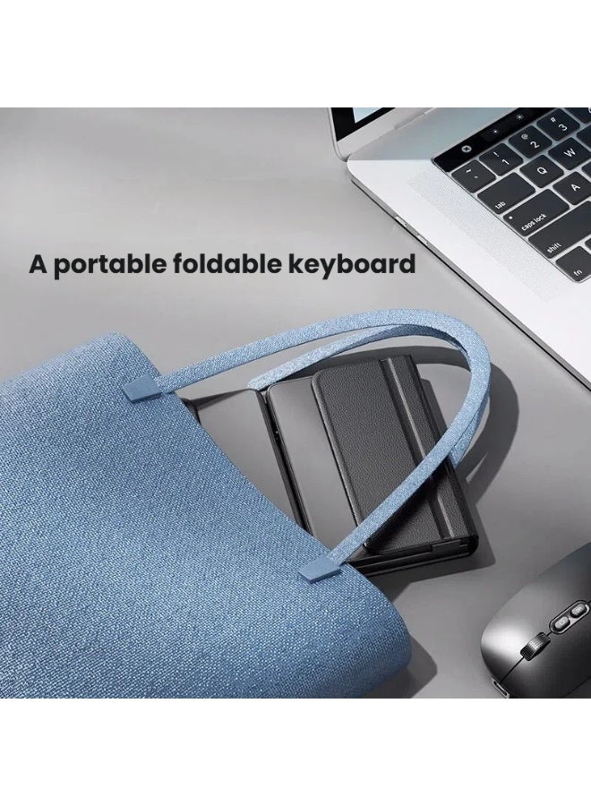 Wireless Bluetooth 3-Fold Keyboard and Mouse Set Touchscreen-Integrated Design Multi-Device Connectivity 30-Day Battery Life Slim Portable Office Accessory - Image 3