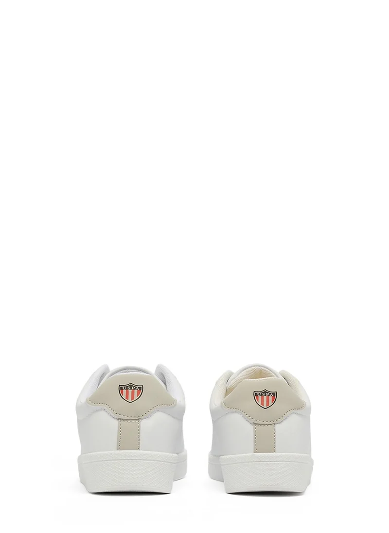 U.S. Polo Assn. Women's White Low-Top Sneakers - Lightweight & Trendy Design for Everyday Wear