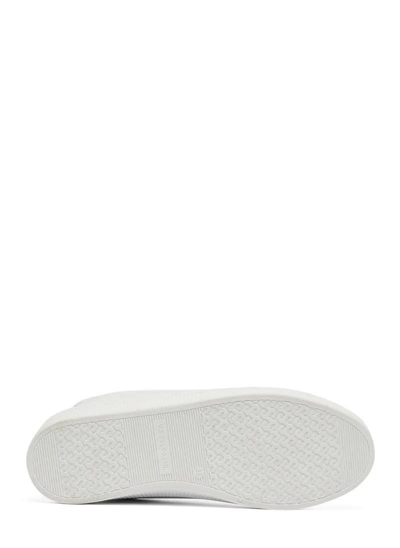 U.S. Polo Assn. Women's White Low-Top Sneakers - Lightweight & Trendy Design for Everyday Wear