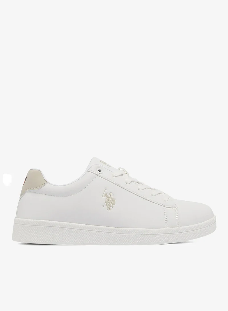 U.S. Polo Assn. Women's White Low-Top Sneakers - Lightweight & Trendy Design for Everyday Wear