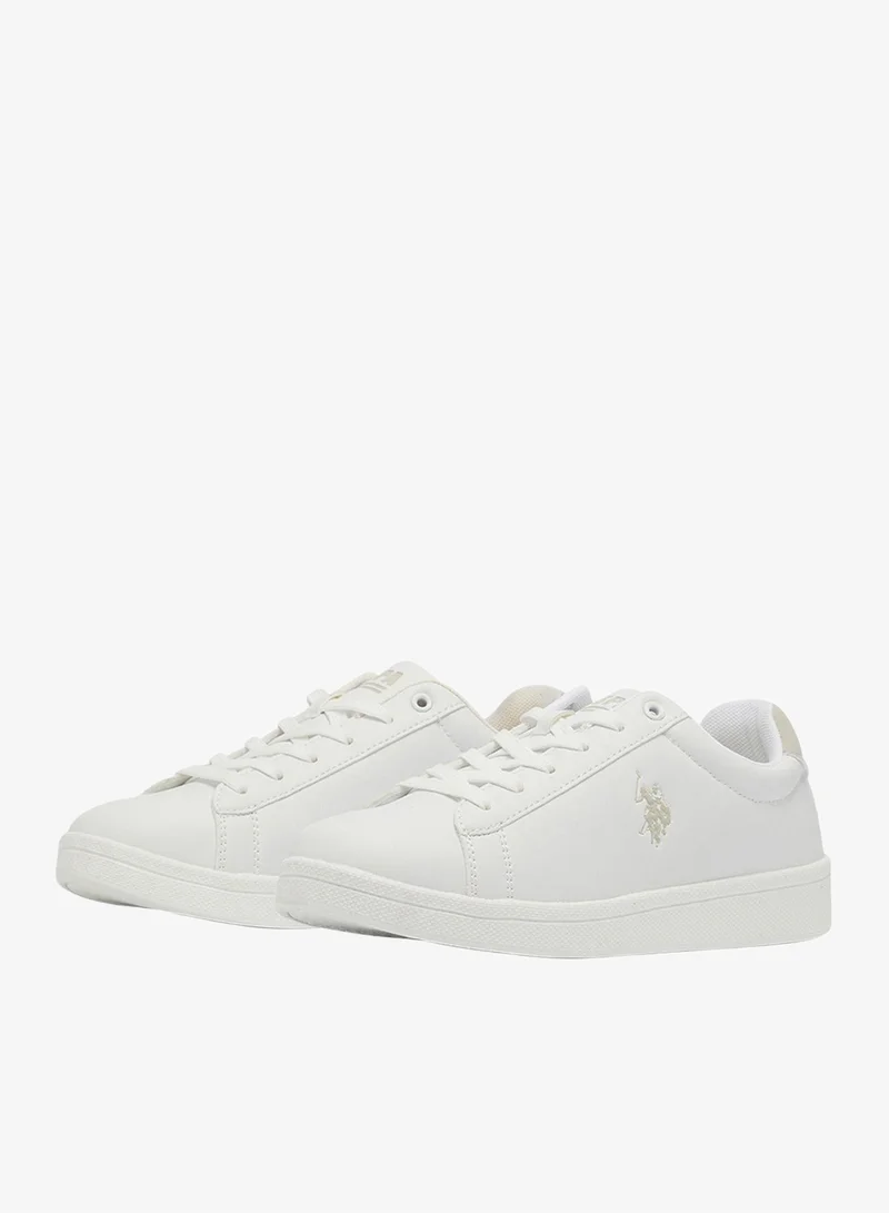 U.S. Polo Assn. Women's White Low-Top Sneakers - Lightweight & Trendy Design for Everyday Wear