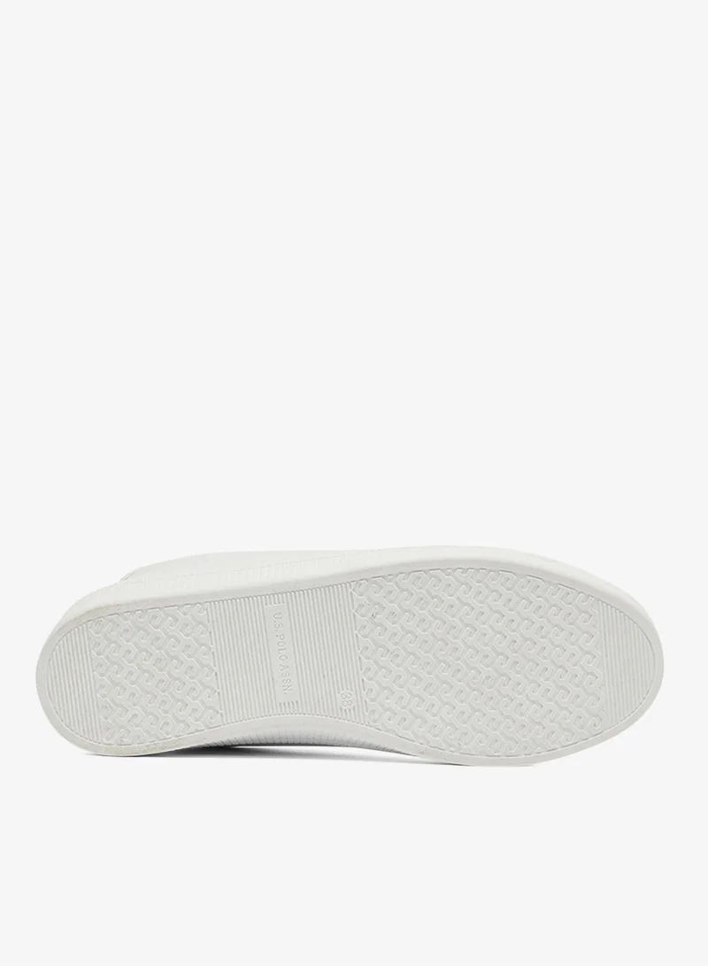 U.S. Polo Assn. White Women's White Low-Top Sneakers - Lightweight Shoes & Trendy Design Shoes for Everyday Wear for Women | Best Price UAE