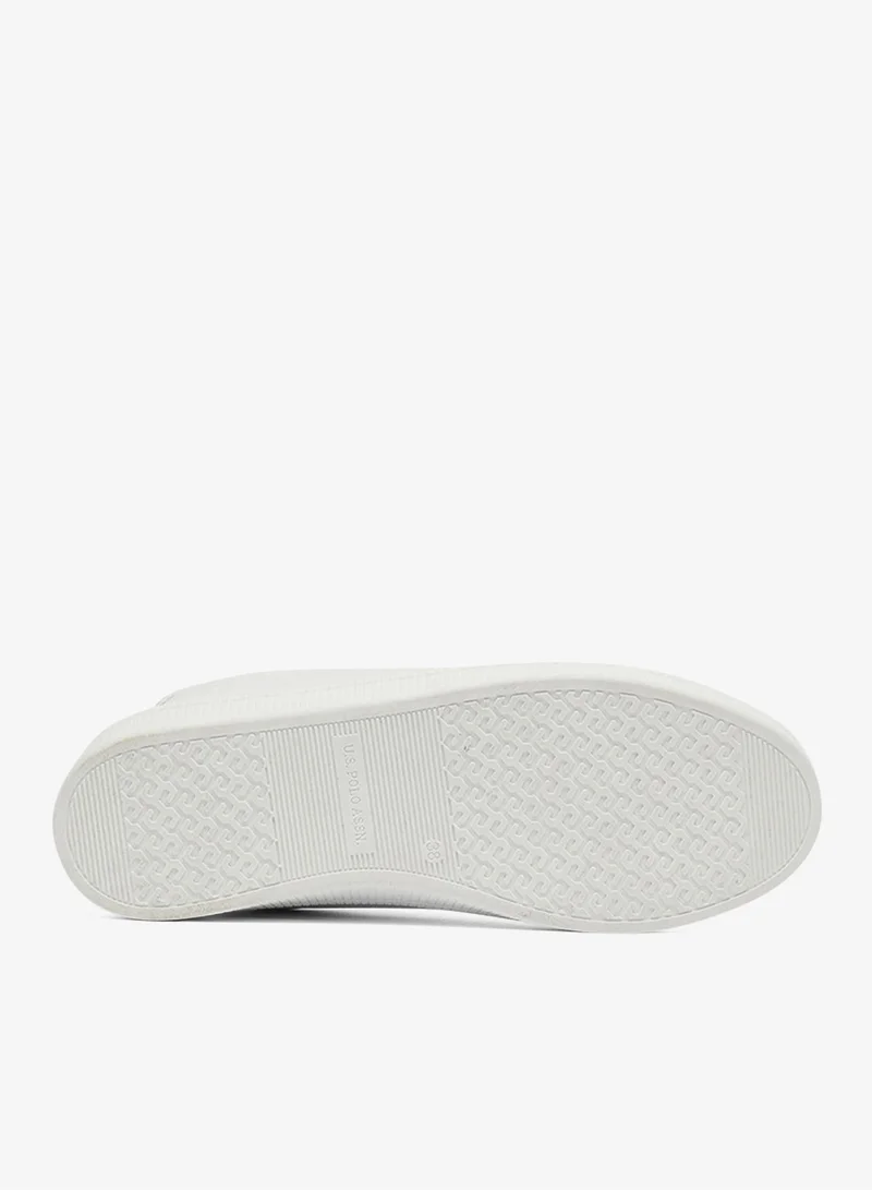 U.S. Polo Assn. White Women's White Low-Top Sneakers - Lightweight Shoes & Trendy Design Shoes for Everyday Wear for Women | Best Price UAE