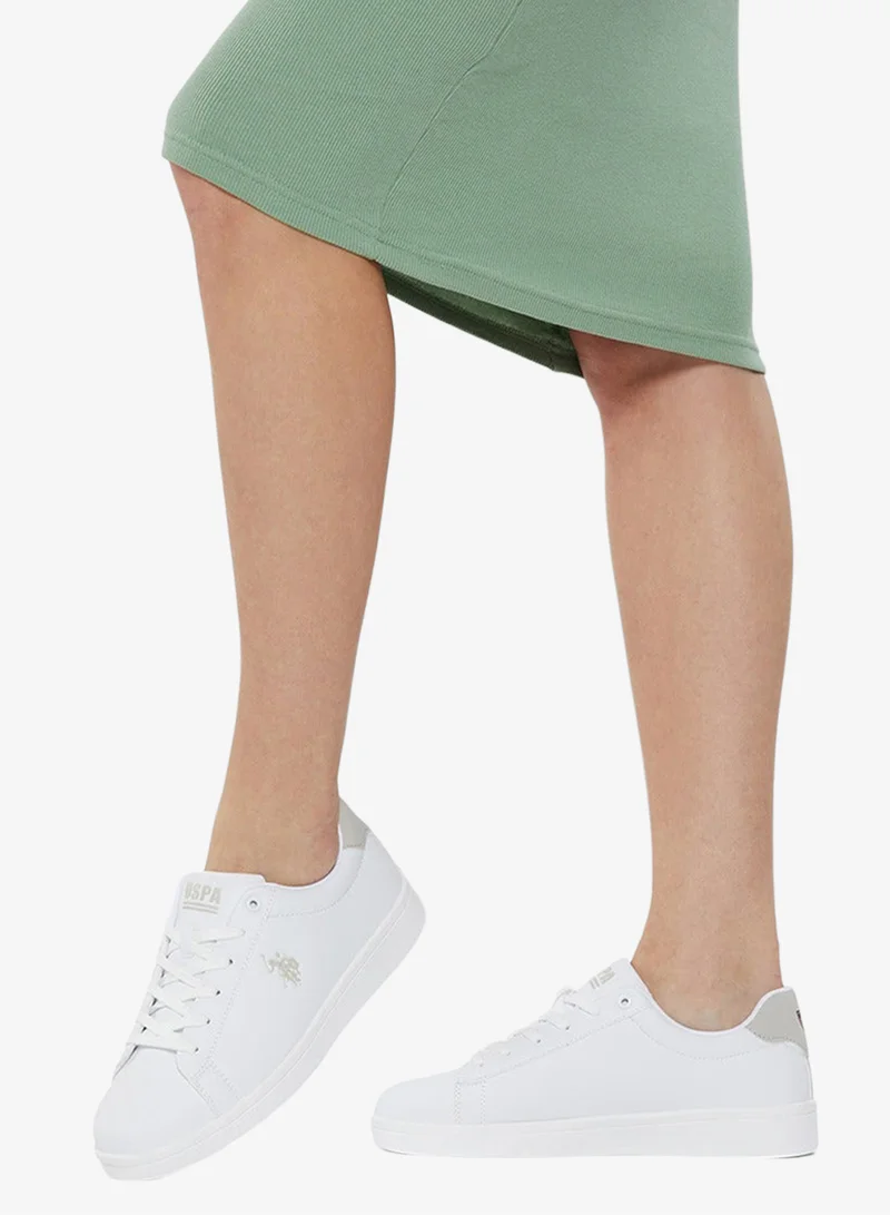 U.S. Polo Assn. White Women's White Low-Top Sneakers - Lightweight Shoes & Trendy Design Shoes for Everyday Wear for Women | Best Price UAE