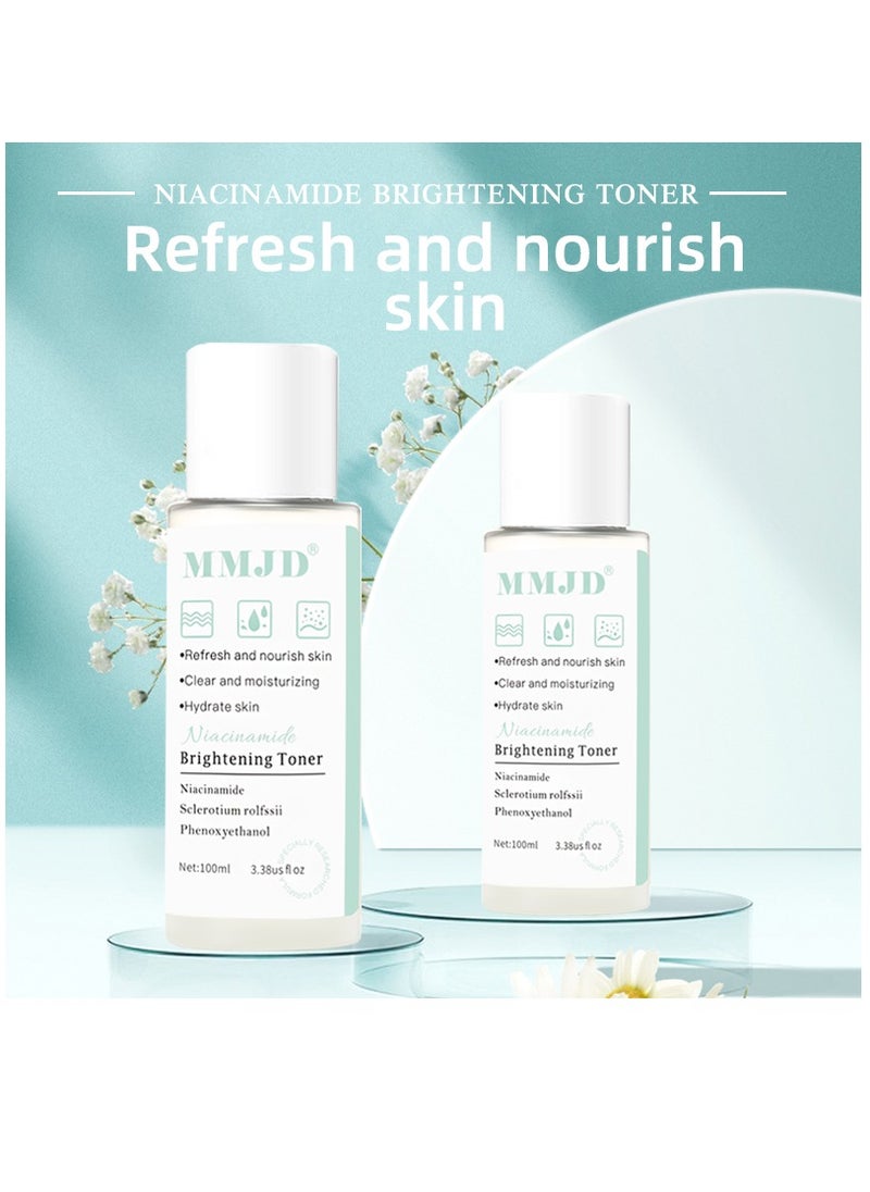 MMJD - Niacinamide Brightening Toner for Dark Spots Even Skin Tone Eye Area Fine Lines & Wrinkles Anti-Aging Smoothening Skin Face Whitening Toner 100ml - Image 1