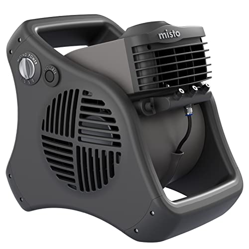 Lasko Misto Outdoor Misting Blower Fan, Ideal for Sports, Camping, Decks & Patios, 3 Speeds, 15", Black, 7050 - Image 1