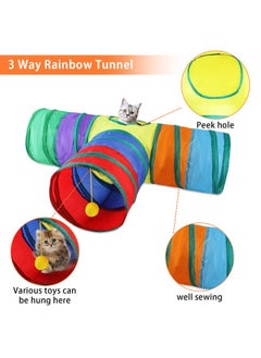 Oziral Oziral Cat Toys Set 32 PCS Kitten Toys Assortments Including 3 Way Tunnel Cat Feather Teaser Wand Sisal Mice Bell Balls Crinkle Balls Interactive Cat Toys for Indoor Cats Kitten  - Image 2