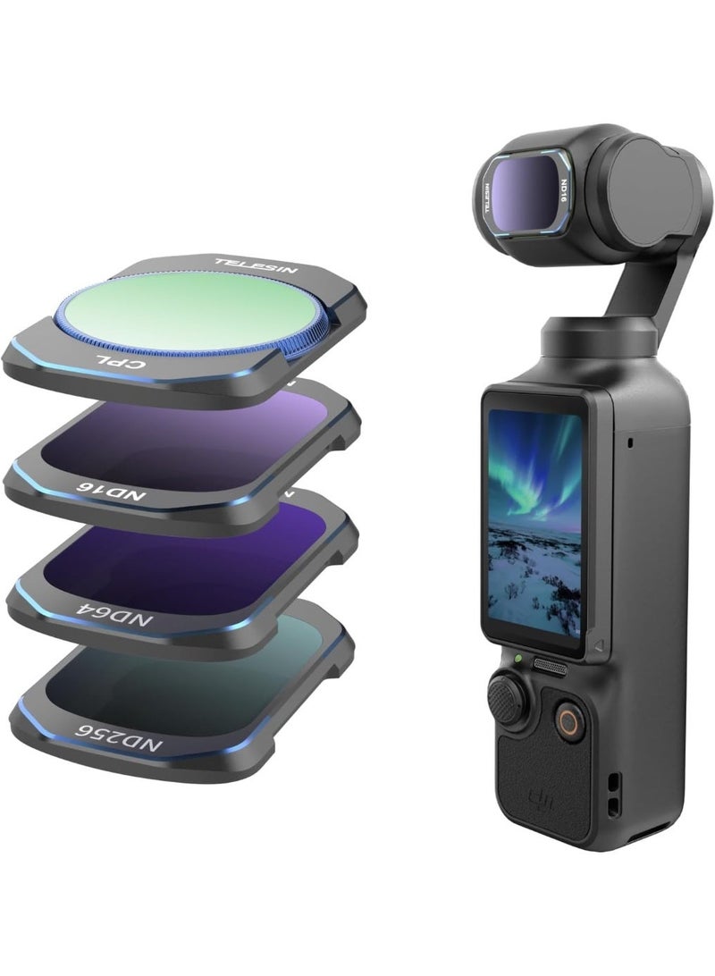 تيليسن TELESIN المغناطيسي CPL ND16 / ND64 / ND256 فلاتر مجموعة لجي أوسمو جيب 3 ، HD الزجاج البصري / متعدد المغطاة أوسمو جيب 3 فلتر الاستقطاب الكثافة المحايدة ، جيب 3 عمل كاميرا خالق كومبو الملحقات - Image 1