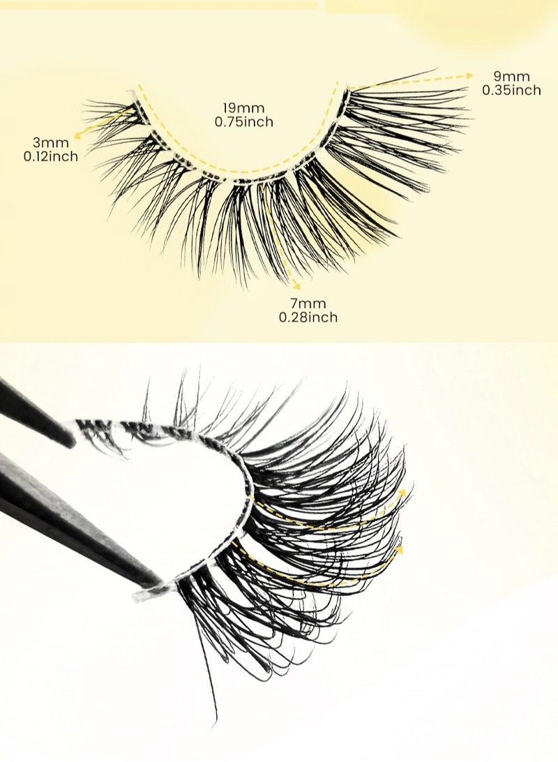 10 Pairs Half Lashes Mink Natural Cat Eye Wispy False Eyelashes，Fluffy Volume Strip Fake Eyelashes，3/4 Eye Lashes DIY Cluster Half Eyelashes at Home - Image 2