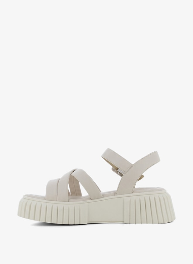 SJ Women's Solid Cross-Strap Sandals with Buckle Closure - Image 5