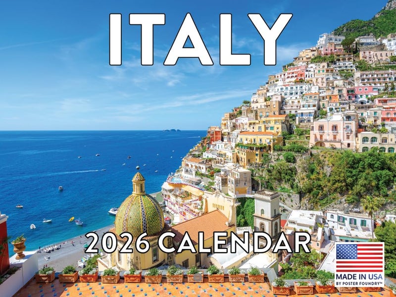 Poster Foundry Italy Calendar 2026 Italian Gifts Monthly Wall Calender 12 Month | American Made In The USA - Image 1