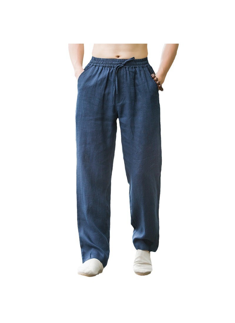 Generic - 2023 Breathable Linen Pants for Men Grey - Image 1