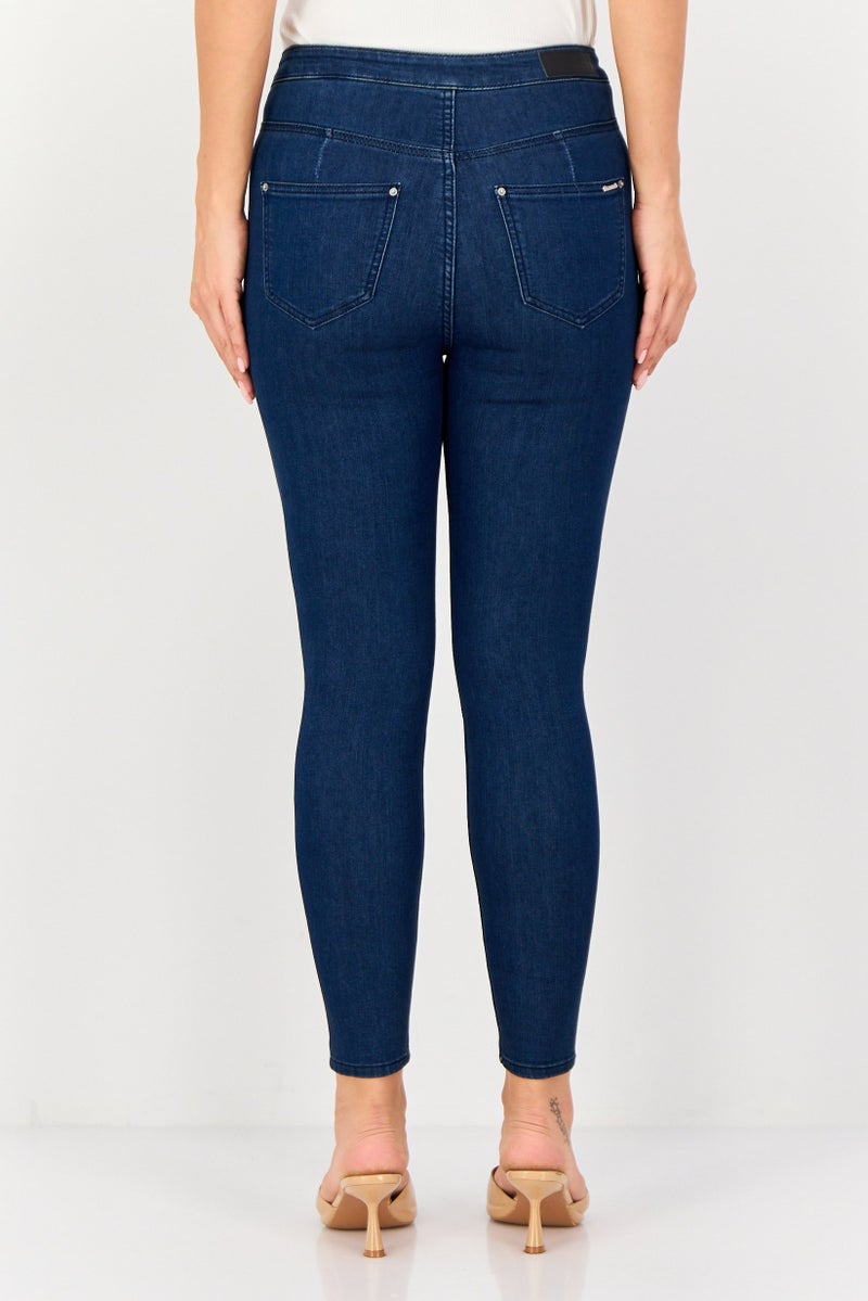 VERO MODA Women Regular Fit Washed Denim Jeans, Blue - Image 2