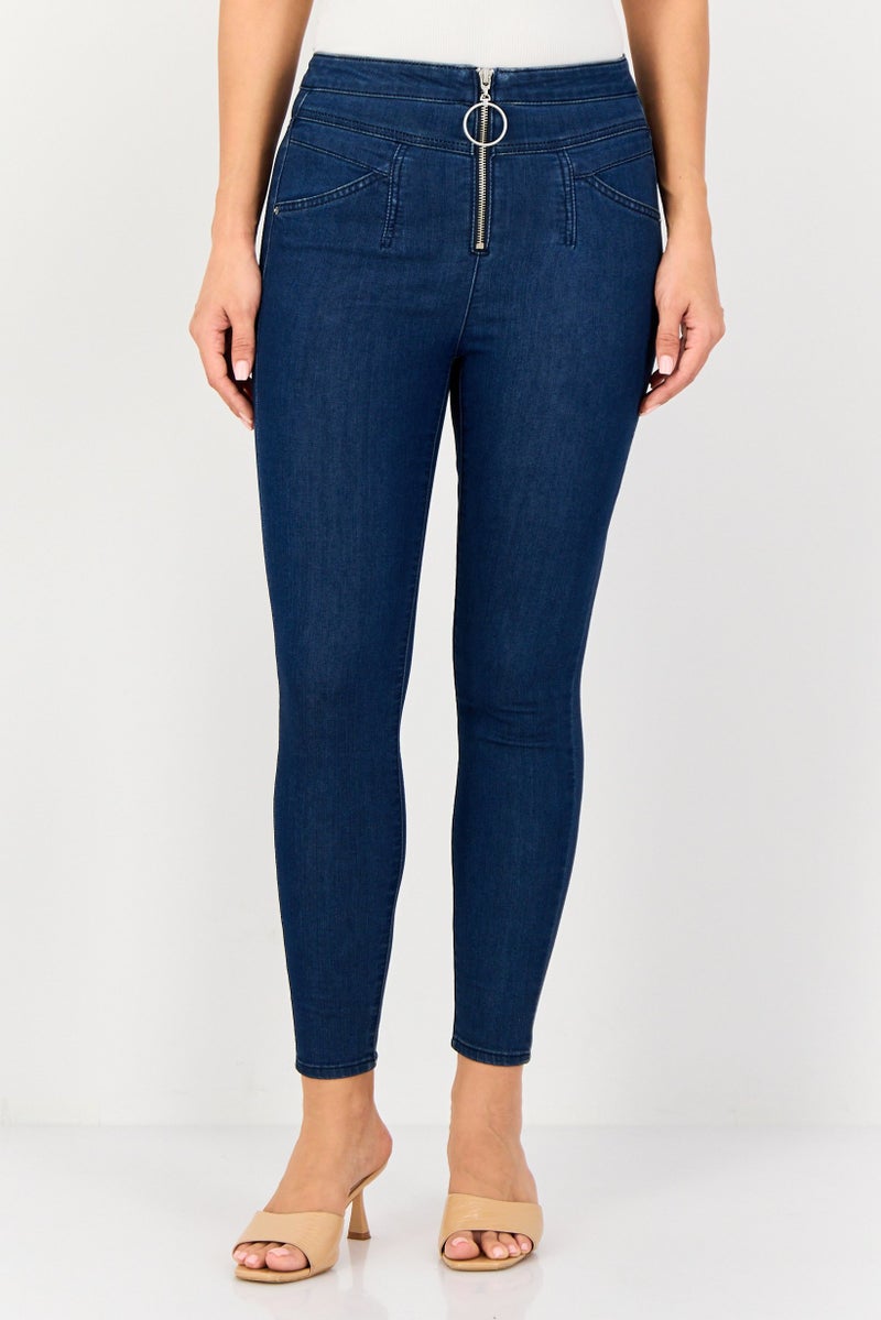 VERO MODA Women Regular Fit Washed Denim Jeans, Blue - Image 1