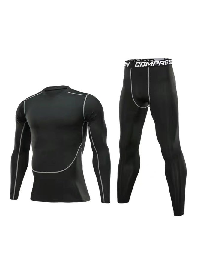 Generic Swimsuit Men's Top Anti-embarrassment Adult Swimming Diving Suit Suit Summer Men's Swimming Trunks Men's Full Body Sun Protection Long Sleeve-Color:Long Sleeve Two-piece Set-  - Image 1