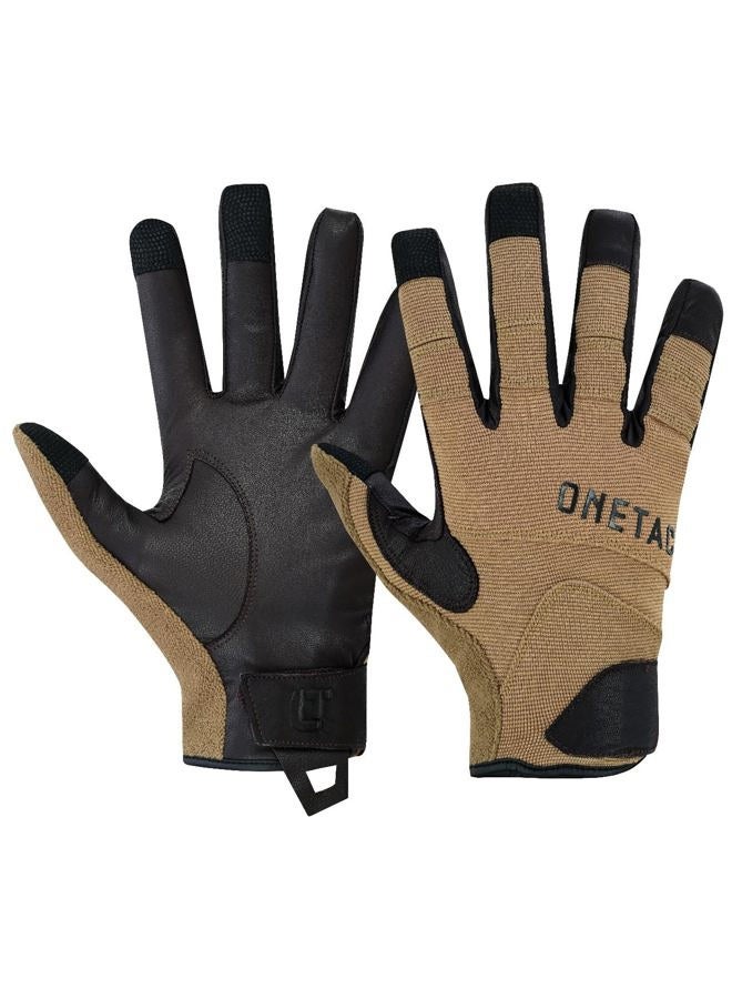 ONETAC Tactical Kevlar Liner Cut Resistant Duty Patrol Search Shooting Operator Gloves Touchscreen Friendly (Khaki/Brown, Small) - Image 2