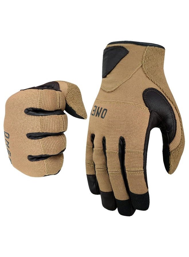 ONETAC Tactical Kevlar Liner Cut Resistant Duty Patrol Search Shooting Operator Gloves Touchscreen Friendly (Khaki/Brown, Small) - Image 3