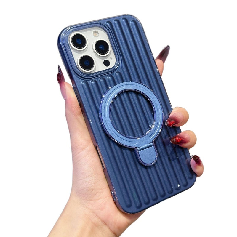 Silicone Protective Case for iPhone 12 Pro with Drop Protection and Vertical Stripe Light Pillar plus Shockproof plus Inner Spray Paint in Blue - Image 1