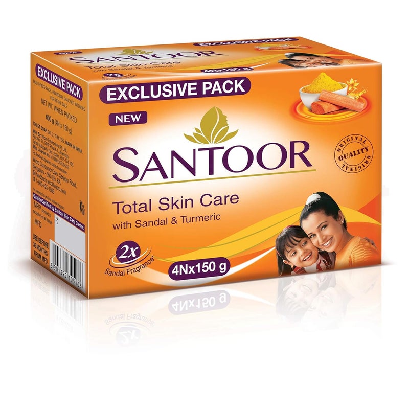 Santoor صابون حليب اللوز من سانتور 150 جرام عبوة من 6 وصابون خشب الصندل بالكركم للعناية الكاملة بالبشرة 150 جرام عبوة من 4 - Image 5