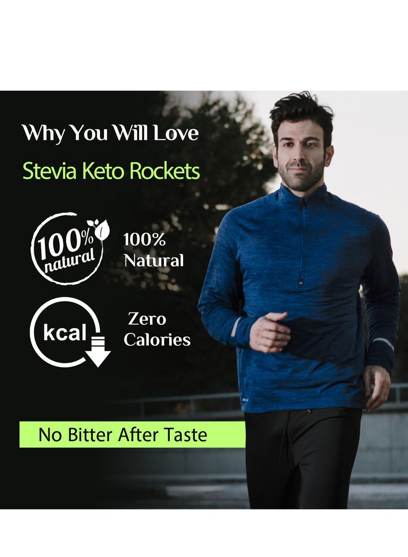 KETO ROCKETS Keto Rockets Stevia Sugar - Best Natural Sweetener Absolutely - Does not leave bitter taste - Free of calories and preservatives 200 grams - Image 5